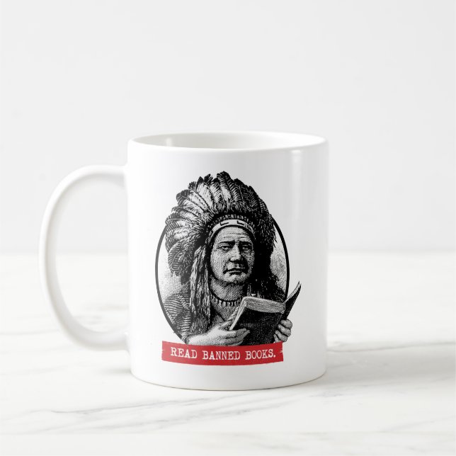 Native Americans Read Banned Books Coffee Mug (Left)