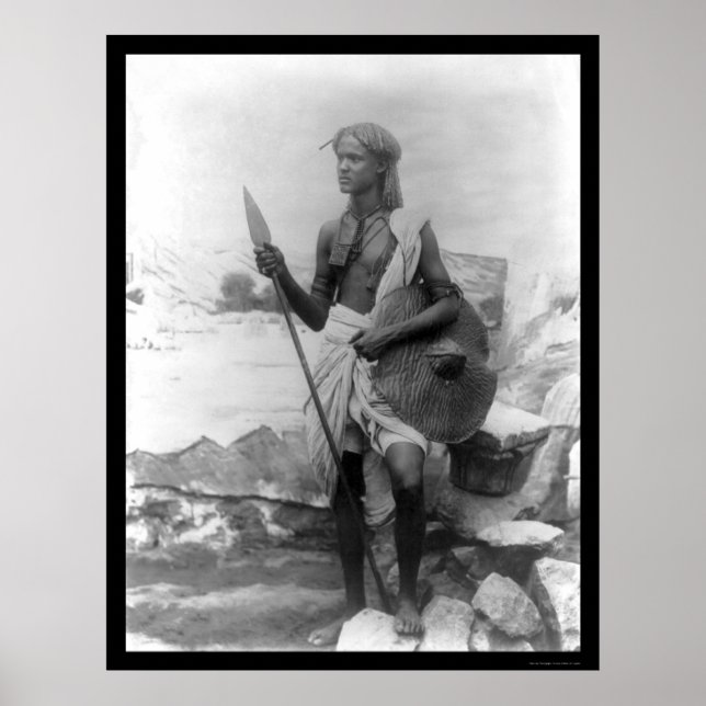 Native and Spear Sudan Africa 1920 Poster (Front)