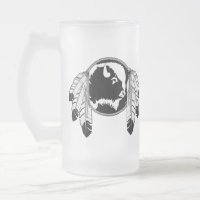 Native Art Beer Mug Wildlife Art Metis Glass Mug