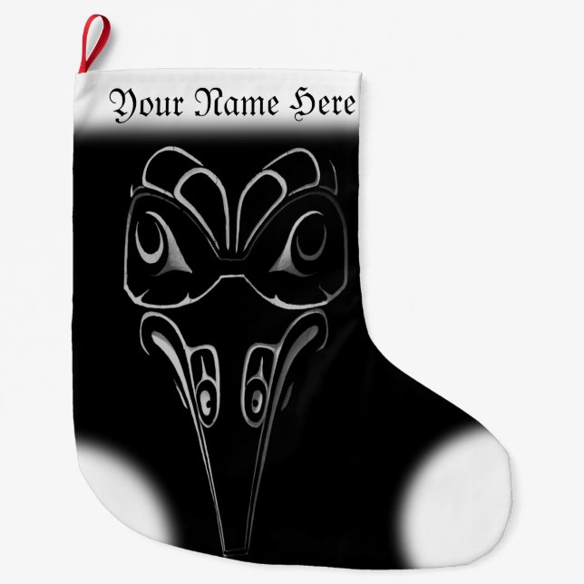 Native Art Christmas Stocking Totem Pole Stocking (Front)