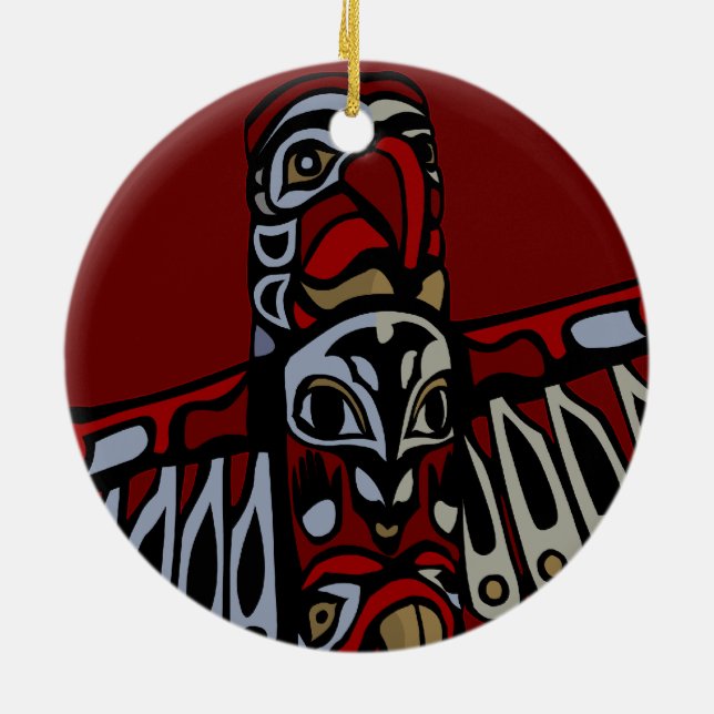 Native art Decorations Totem Pole Ornament Souveni (Back)