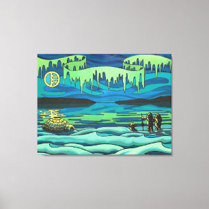 Native Art Painting Print Inuit Love Canvas Prints