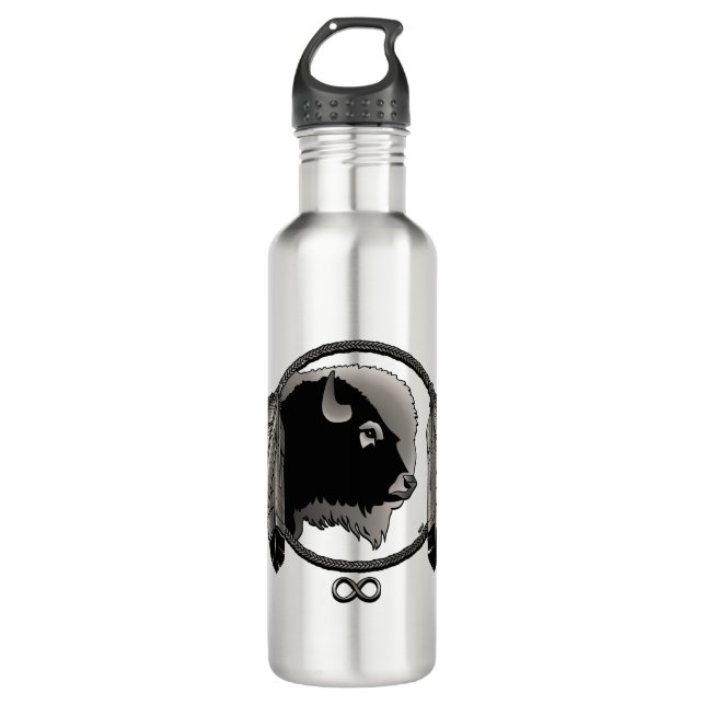 Native Art Spirit Animal Metis 710 Ml Water Bottle (Front)
