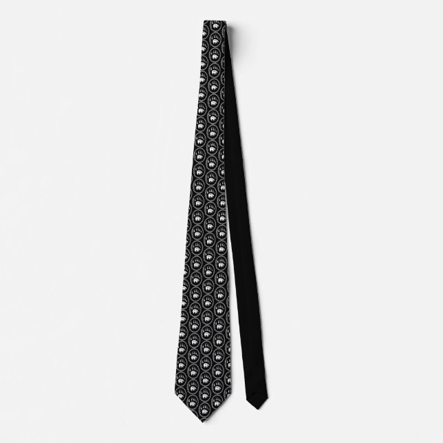 Native Bear Art Ties Tribal Bear Claw Necktie (Front)