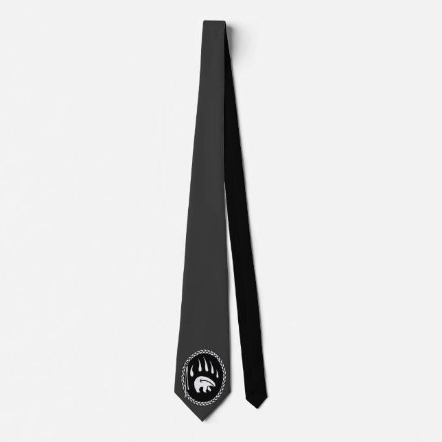 Native Bear Art Ties Tribal Bear Claw Necktie (Front)
