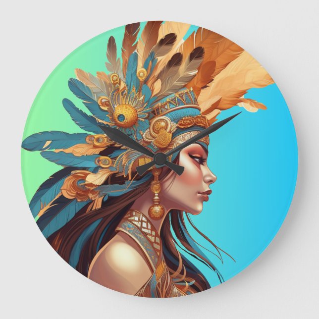 NATIVE BEAUTY #1 LARGE CLOCK (Front)