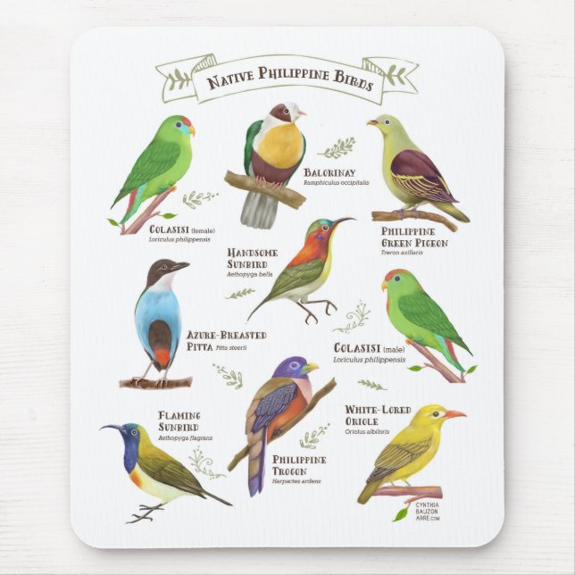 Native Birds in the Philippines Mouse Mat (Front)