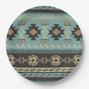 Native Blanket Pattern Paper Plate