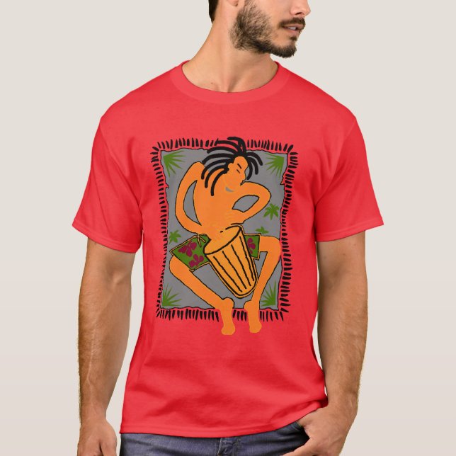 Native Bongo (Dark Red) T-Shirt (Front)
