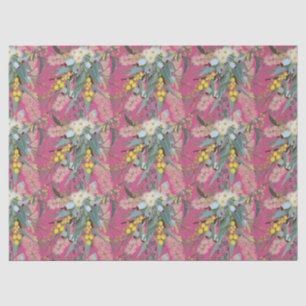 Native Bush Blooms Pink Tissue Paper