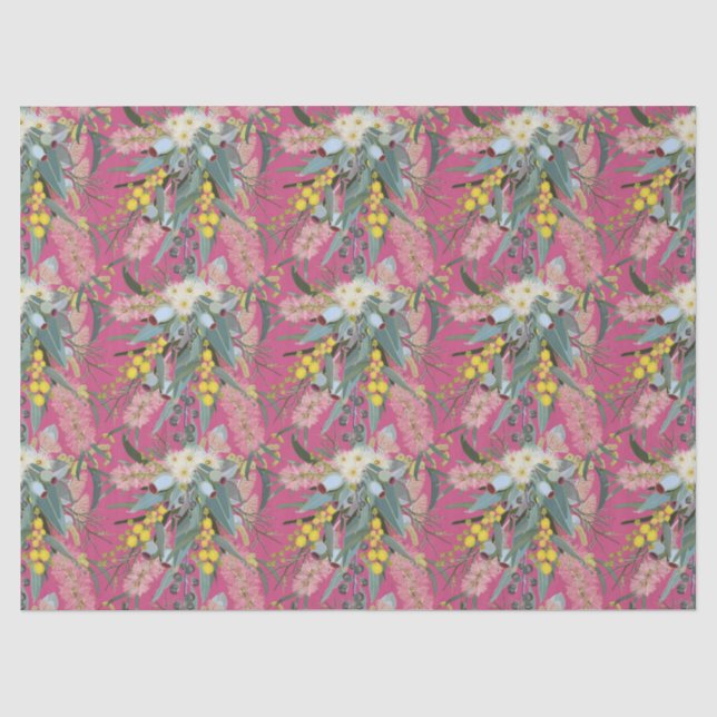 Native Bush Blooms Pink Tissue Paper (Front)
