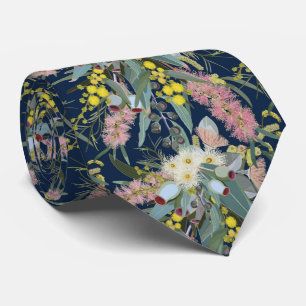Native Bush Blooms Royal Blue Tie