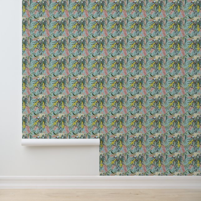 Native Bush Blooms Summer Blue Wallpaper (Application)