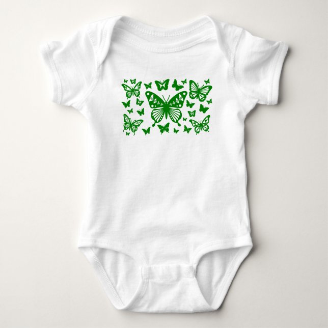 Native Butterfly Dance in Green Baby Bodysuit (Front)