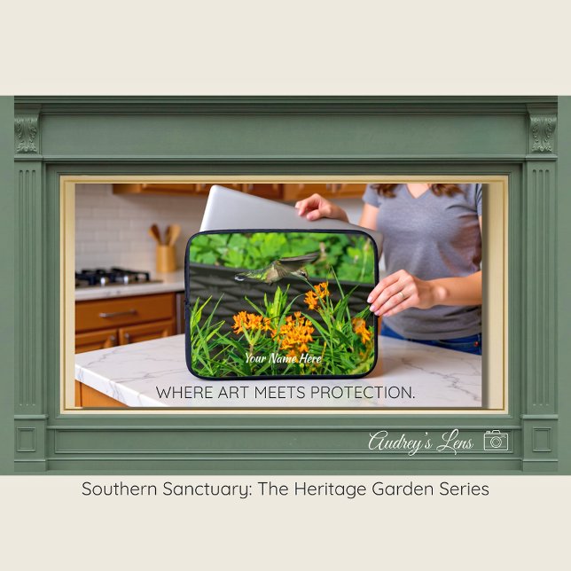Native Butterfly Weed & Hummingbird Laptop Sleeve (Creator Uploaded)