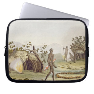 Native cabin, New Holland, plate 64 from 'Le Costu Laptop Sleeve