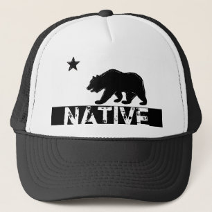 Native California black bear state flag symbol hat