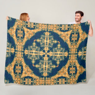 Native Cheyenne Buffalo Sacred Medicine Wheel Art Fleece Blanket