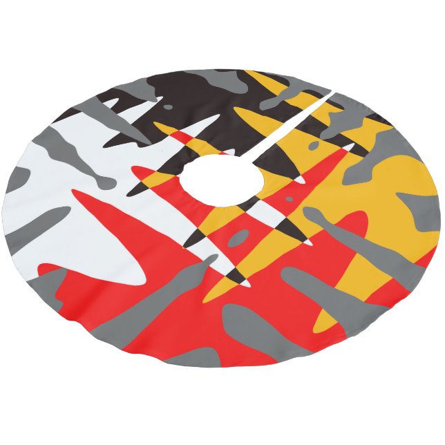 Native Christmas Tree Skirt Tribal 4 Nations Decor (Angled)