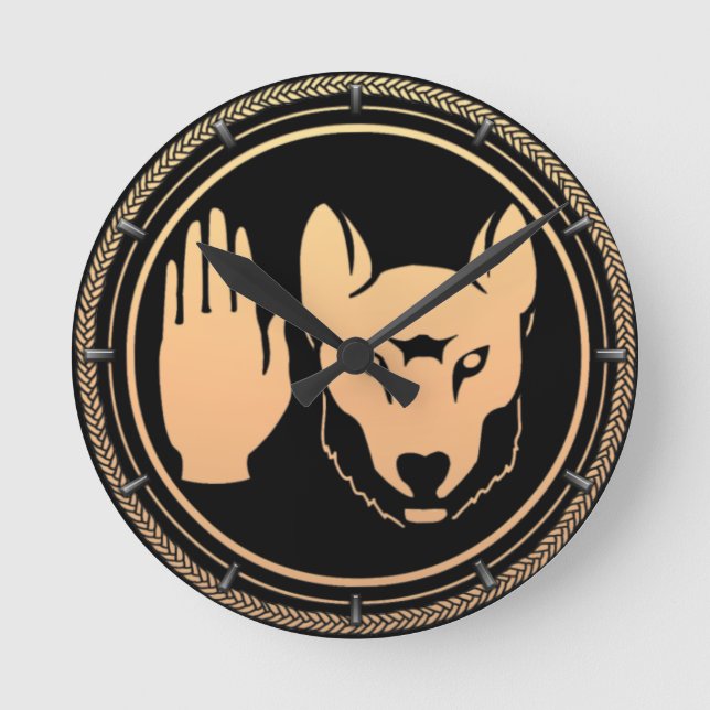 Native Clock Custom First Nation Wolf Wall Clock (Front)