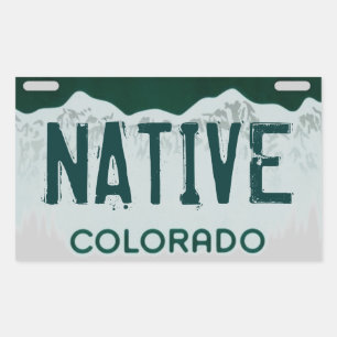 Native Colorado artistic license plate sticker
