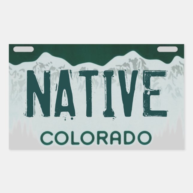 Native Colorado artistic license plate sticker (Front)
