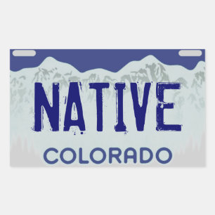 Native Colorado blue license plate stickers