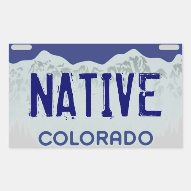Native Colorado blue license plate stickers (Front)