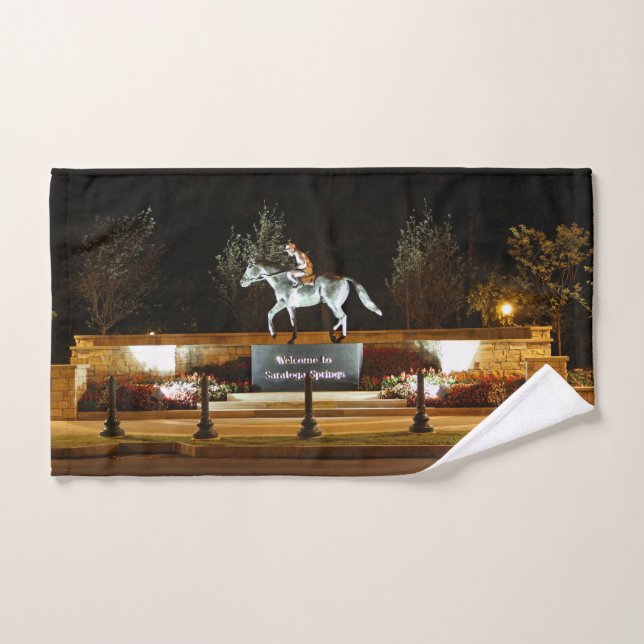 Native Dancer Horse Statue Saratoga Hand Towel (Hand Towel)