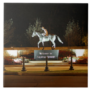 Native Dancer Statue Saratoga Ceramic Tile