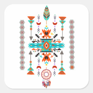 Native design square sticker