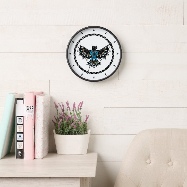 Native Eagle Acrylic Wall Clock (Reading Room)