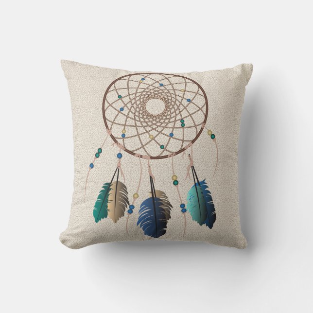Native Earthy Hues Dream Catcher Cushion (Front)