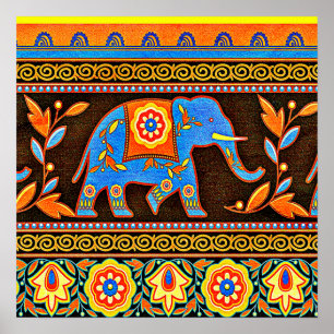 Native elephant poster