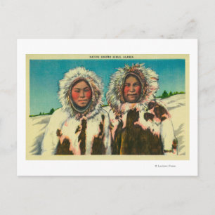 Native Eskimo Girls in AlaskaState Postcard