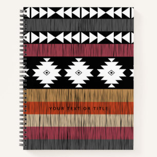 Native Ethnic Colorful Lines Pattern Notebook