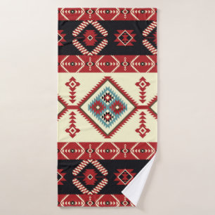 Native fabric. Geometric design kilim. Ethnic trib Bath Towel