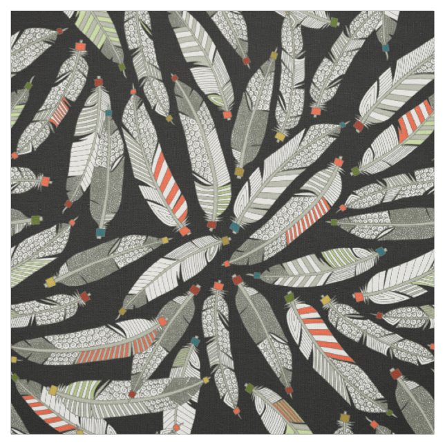 native feathers fabric (Swatch)