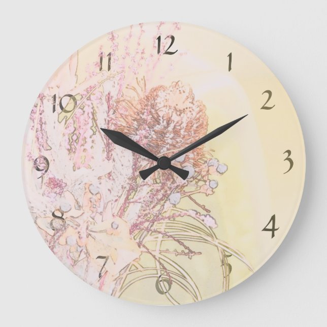 Native Flowers Wall Clock (Front)