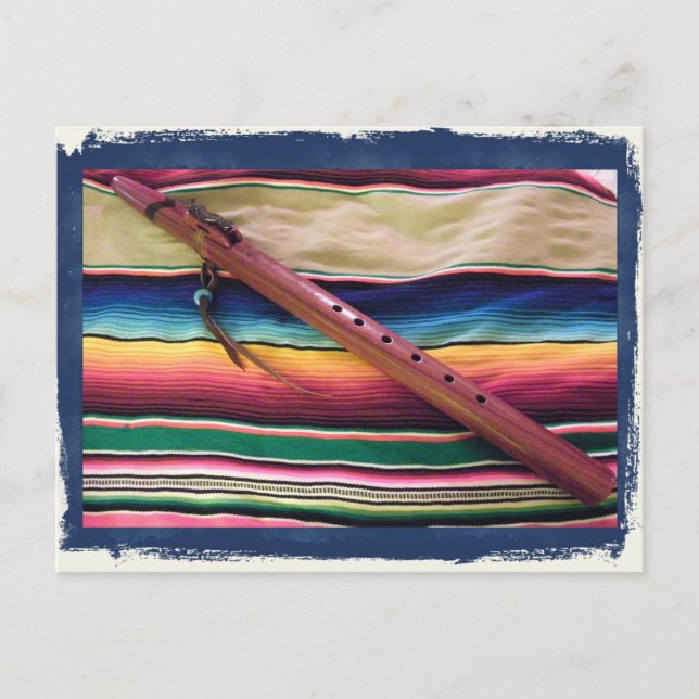 Native Flute and Serape Postcard (Front)