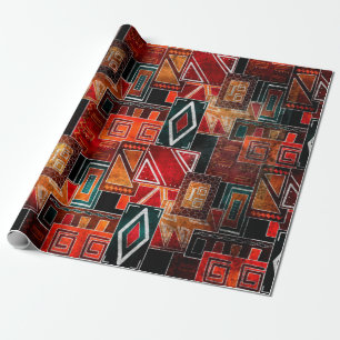 Native folk grunge ornamental pattern background wrapping paper