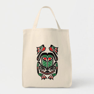 Native Haida Art Frog - black Tote Bag