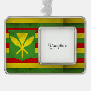Native Hawaiians Silver Plated Framed Ornament