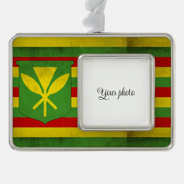 Native Hawaiians Silver Plated Framed Ornament (Front)