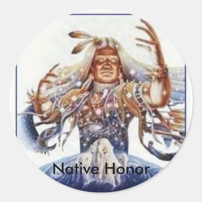 Native Honour Classic Round Sticker (Front)