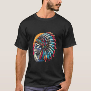 Native Indian American Cat Headdress Men Women Kid T-Shirt