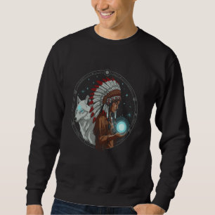 Native Indian American Day Pride Tribal Wolf Ameri Sweatshirt