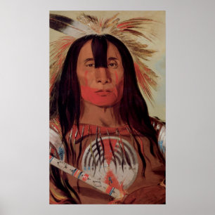 Native Indian Chief 1832 Blood Tribe Art  Poster