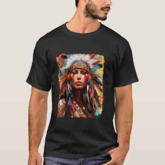Native Indian Female T Shirt