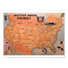 Native Indian Tribes Map Poster